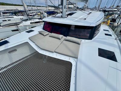 Deck of Bonita, a Fountaine Pajot Isla 40 catamaran at Općina Sukošan, Croatia