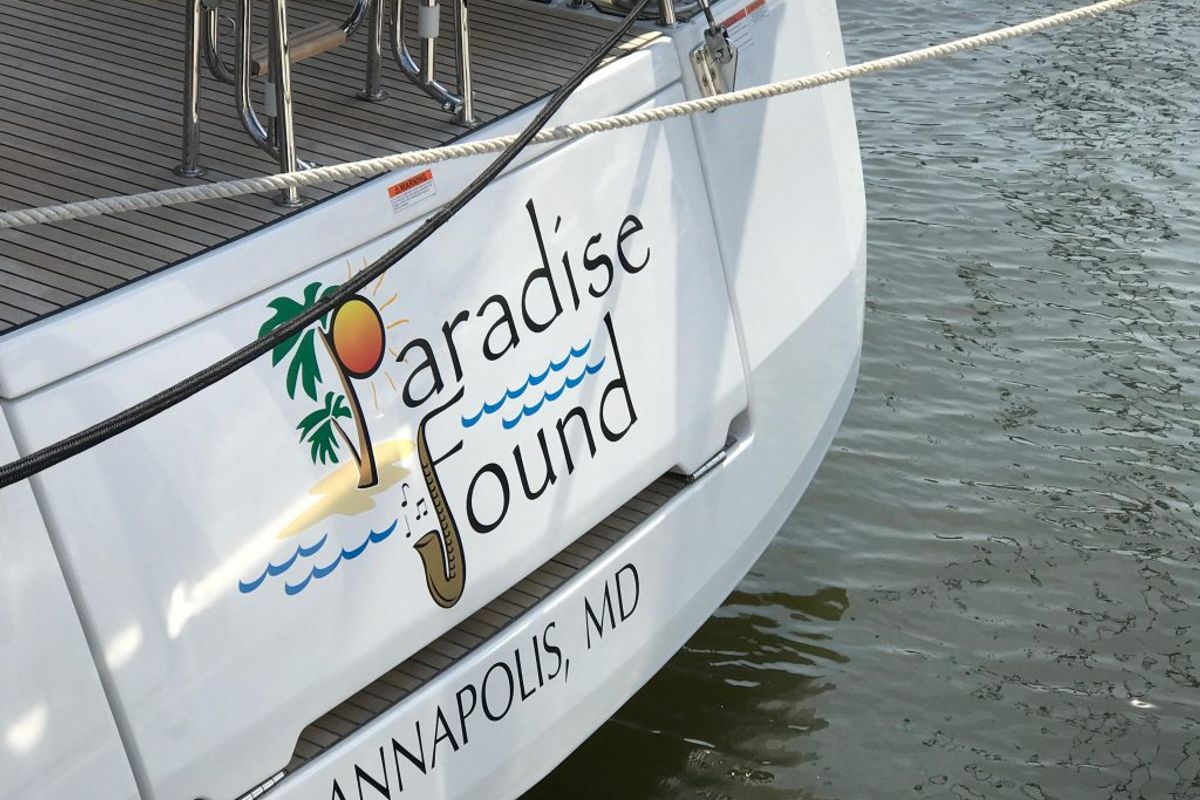 Paradise Found, a Jeanneau 54 sailboat at Ribishi, Saint Vincent and the Grenadines