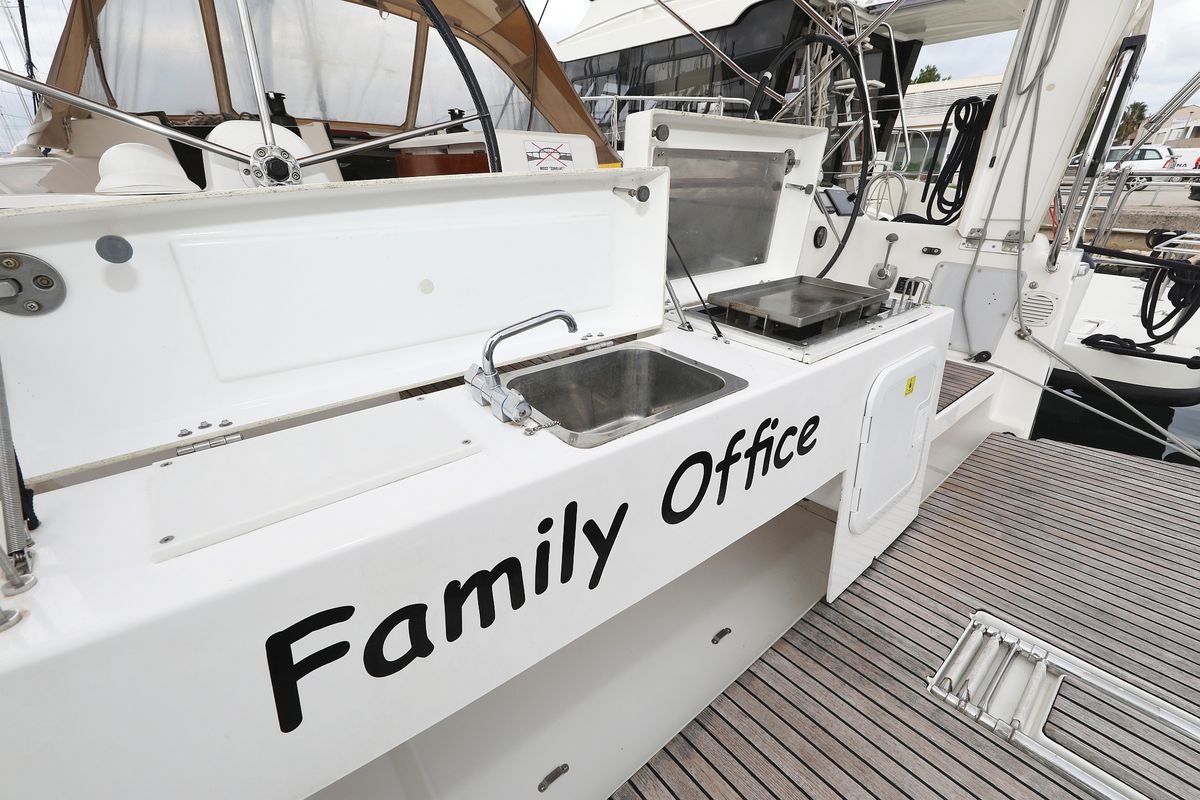 Deck of Family Office, a Dufour 412 GL sailboat at Općina Sukošan, Croatia