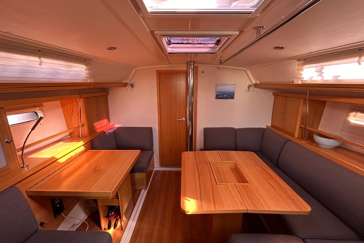 Salon of Mara, a Hanse Yachts Hanse 400 sailboat at Seget Donji, Croatia