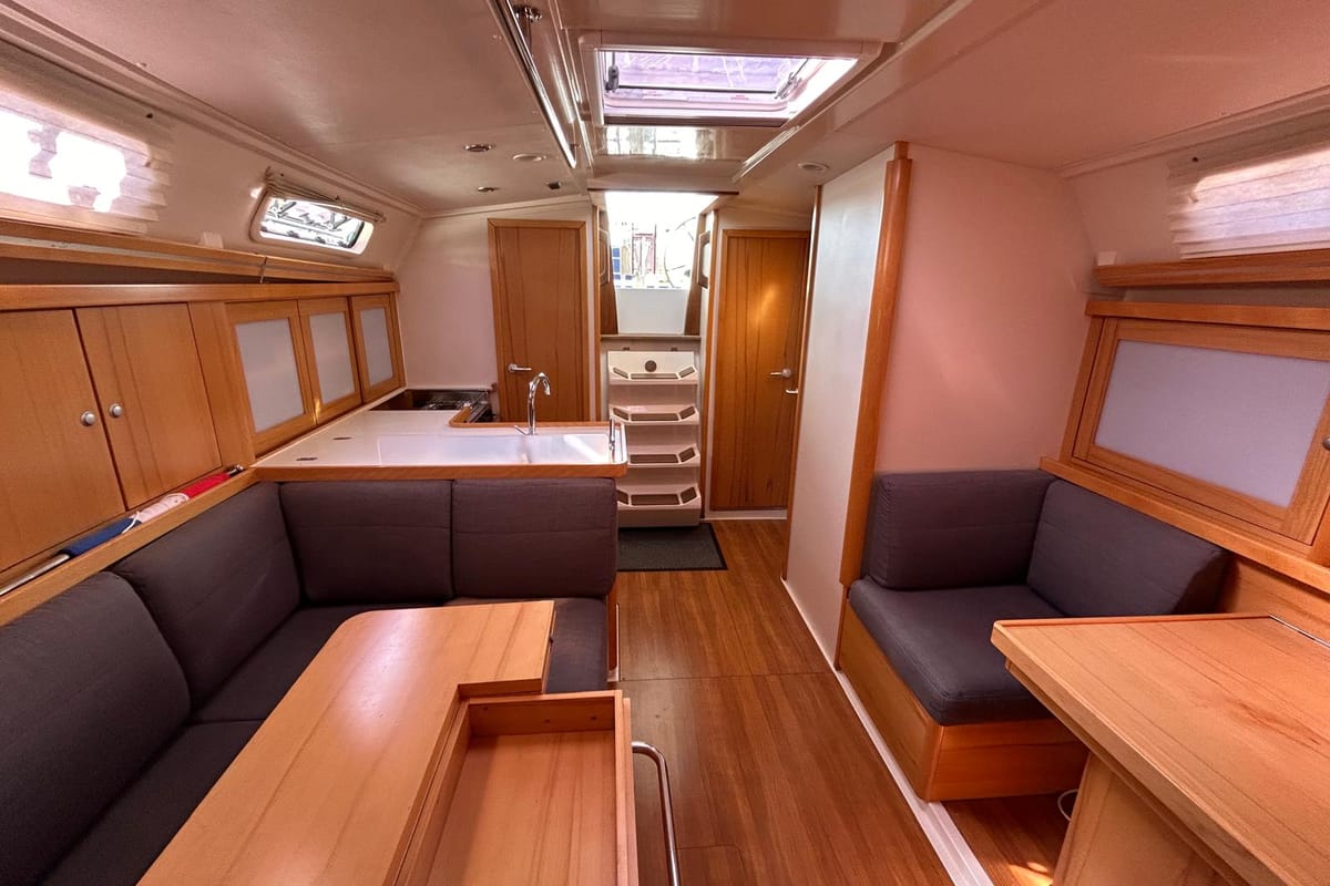 Salon of Mara, a Hanse Yachts Hanse 400 sailboat at Seget Donji, Croatia