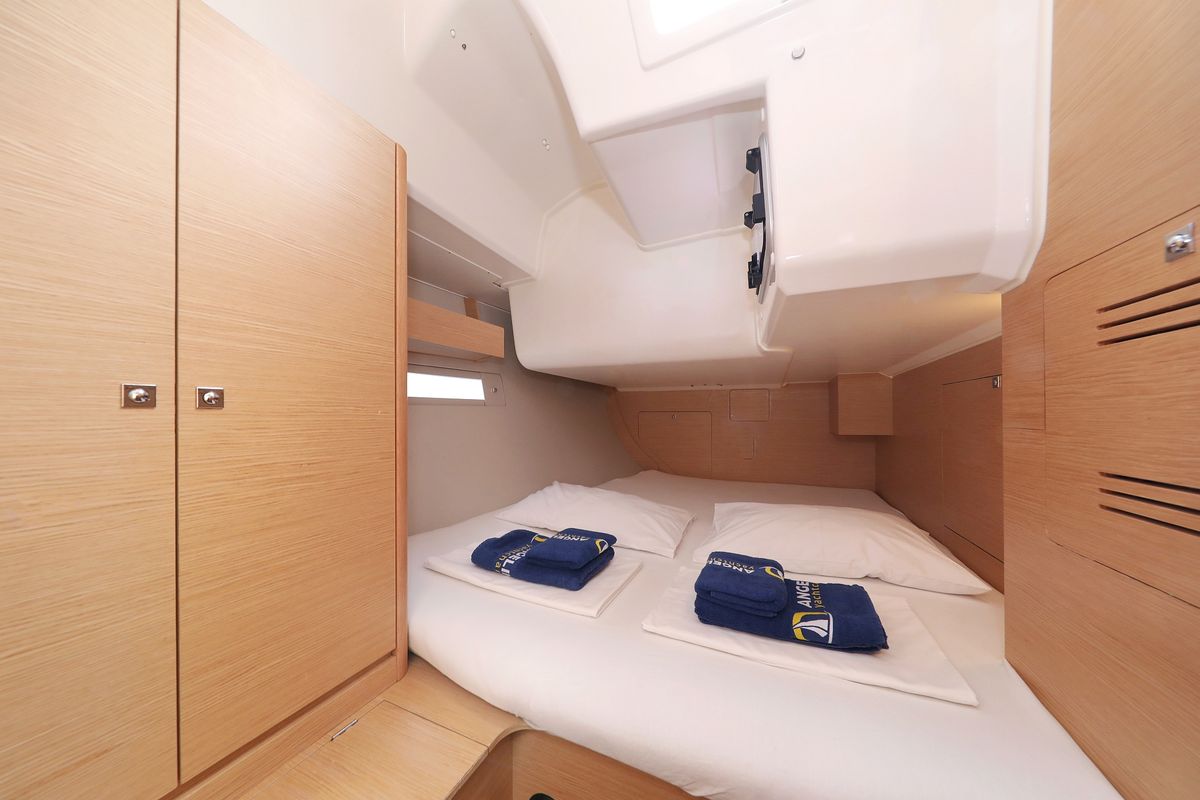 Cabin on Themisto, a Dufour 412 GL sailboat at Grad Biograd na Moru, Croatia