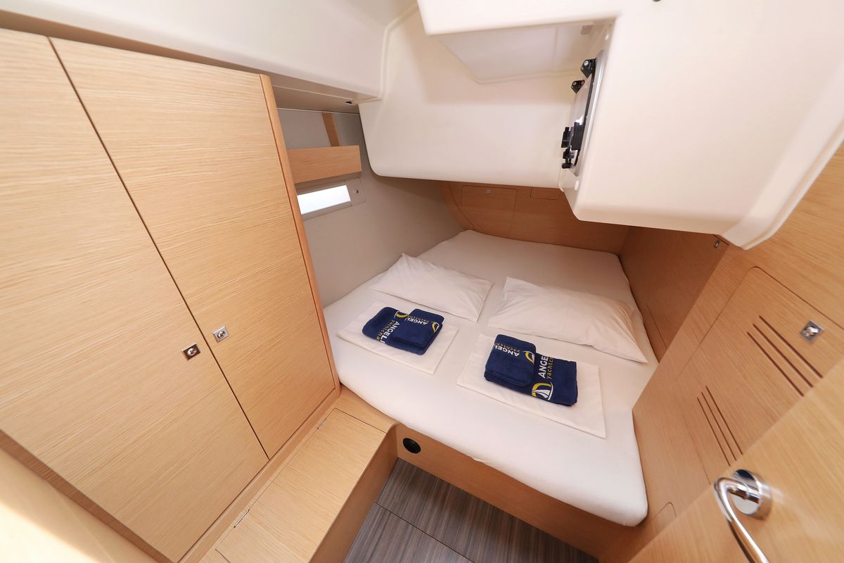 Cabin on Themisto, a Dufour 412 GL sailboat at Grad Biograd na Moru, Croatia