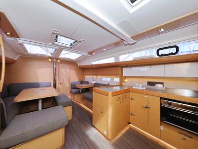 Galley of Themisto, a Dufour 412 GL sailboat at Grad Biograd na Moru, Croatia