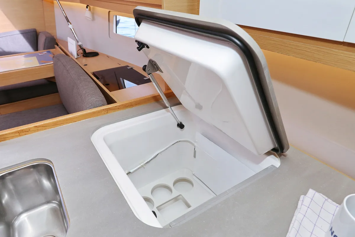 Galley of Themisto, a Dufour 412 GL sailboat at Grad Biograd na Moru, Croatia