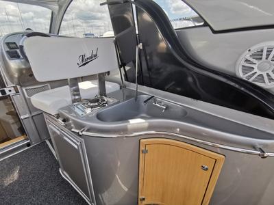 Cockpit of Max 2, a Grginić jahte Mirakul 30 motorboat at Općina Sukošan, Croatia