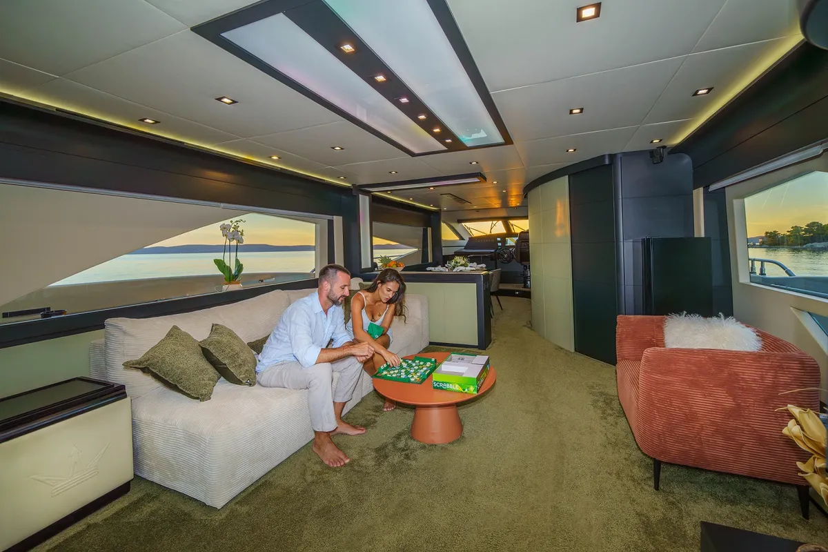 Salon of Dalia, a Dominator 780S Deluxe yacht at Općina Sukošan, Croatia