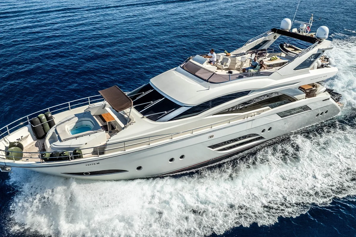 Exterior view of Dalia, a Dominator 780S Deluxe yacht at Općina Sukošan, Croatia