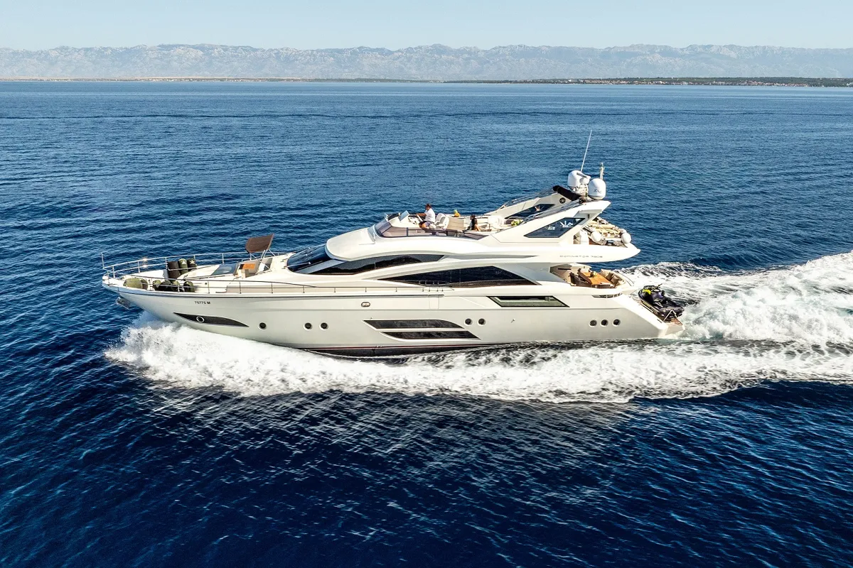 Exterior view of Dalia, a Dominator 780S Deluxe yacht at Općina Sukošan, Croatia