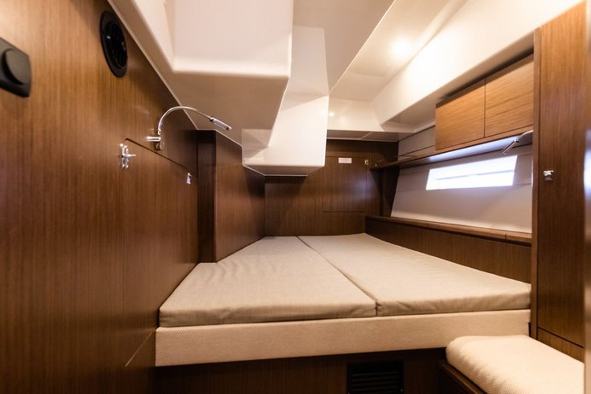 Cabin on Elli, a Bavaria C57 sailboat at Athens, Greece