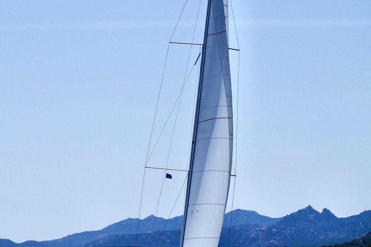 Exterior view of Noah - Water maker, Solar Panel, a Dufour 430 sailboat at Cannigione, Italy
