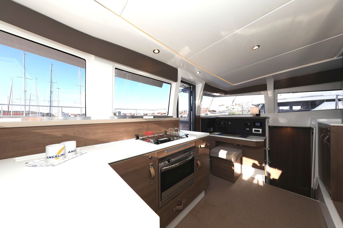 Galley of Air Space, a Bali 4.2 catamaran at Grad Vodice, Croatia