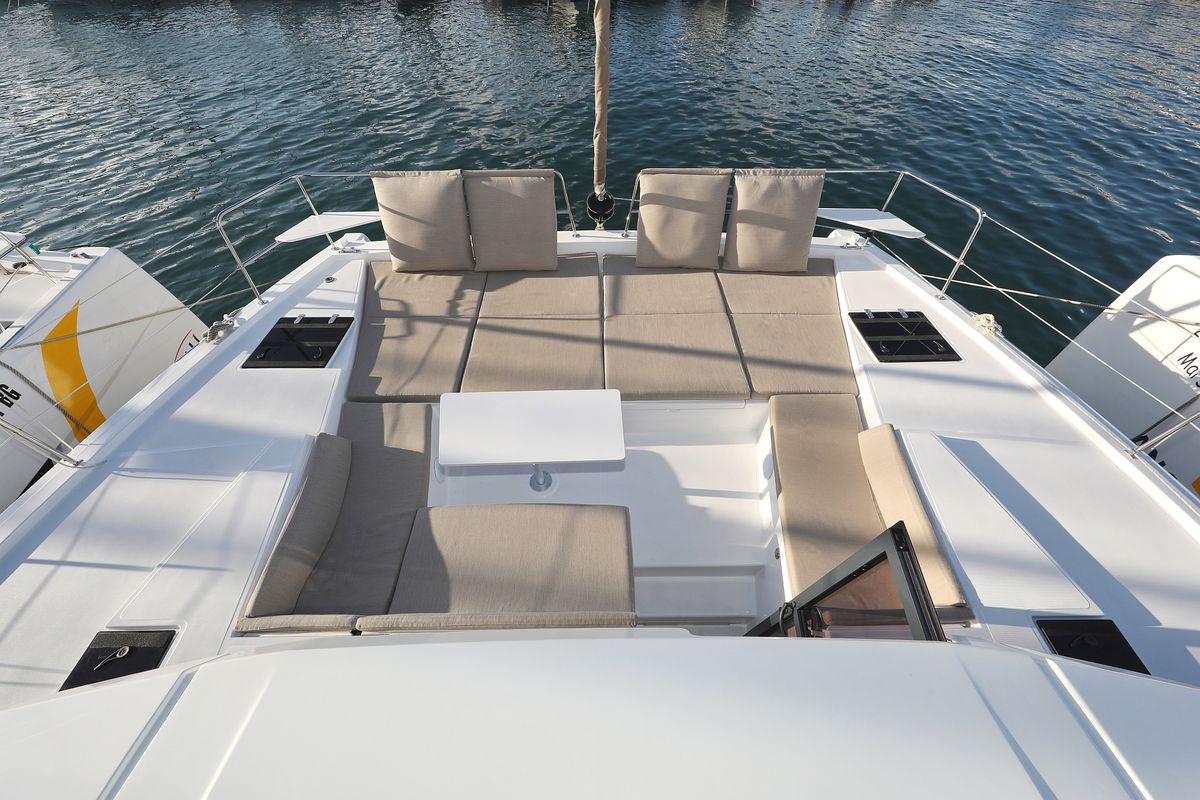 Deck of Air Space, a Bali 4.2 catamaran at Grad Vodice, Croatia