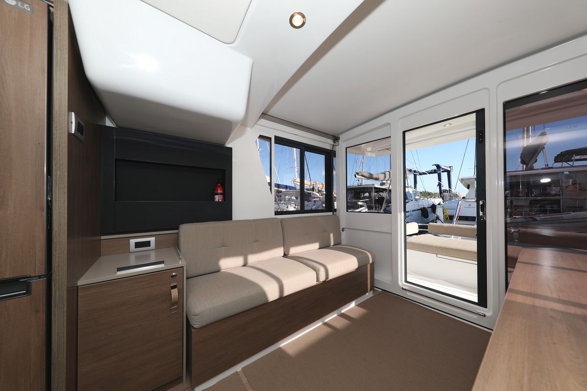 Salon of Air Space, a Bali 4.2 catamaran at Grad Vodice, Croatia