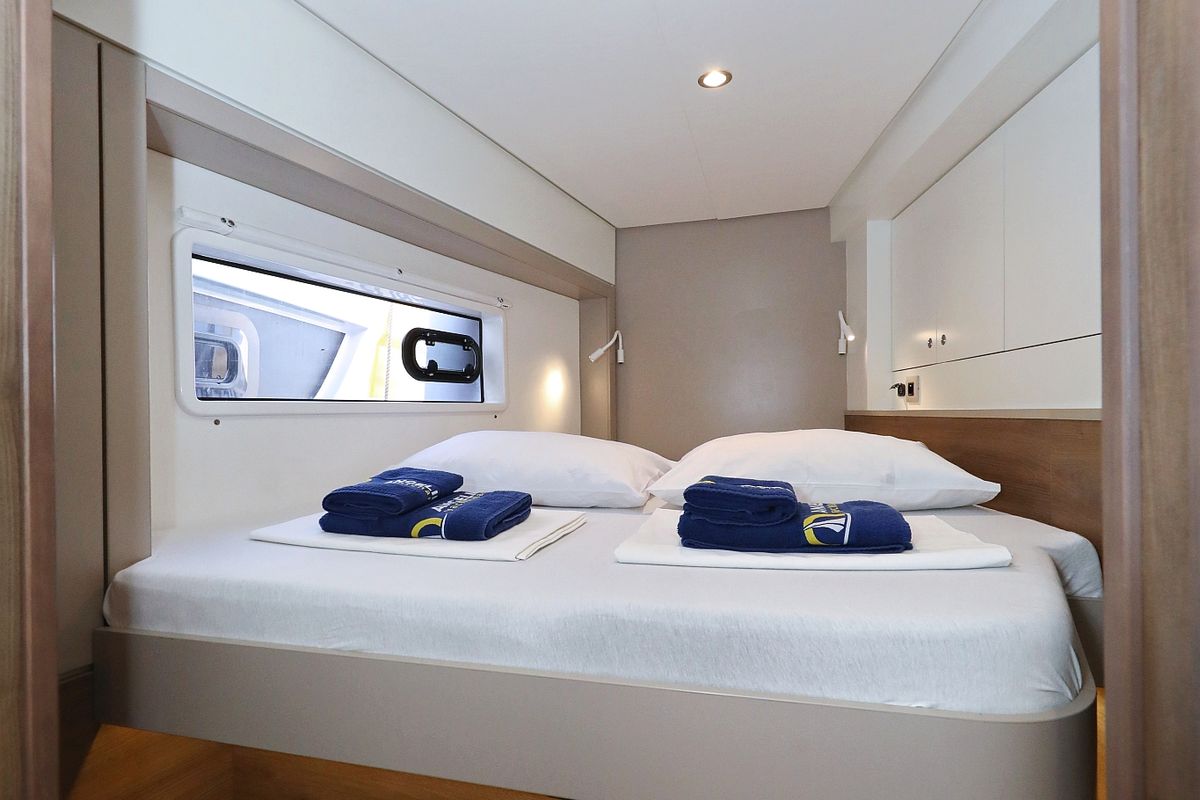 Cabin on Air Space, a Bali 4.2 catamaran at Grad Vodice, Croatia