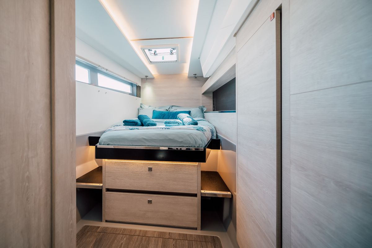 Cabin on LADY AMANDA, a Leopard 50 catamaran at Split, Croatia