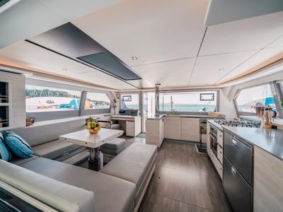 Galley of LADY AMANDA, a Leopard 50 catamaran at Split, Croatia