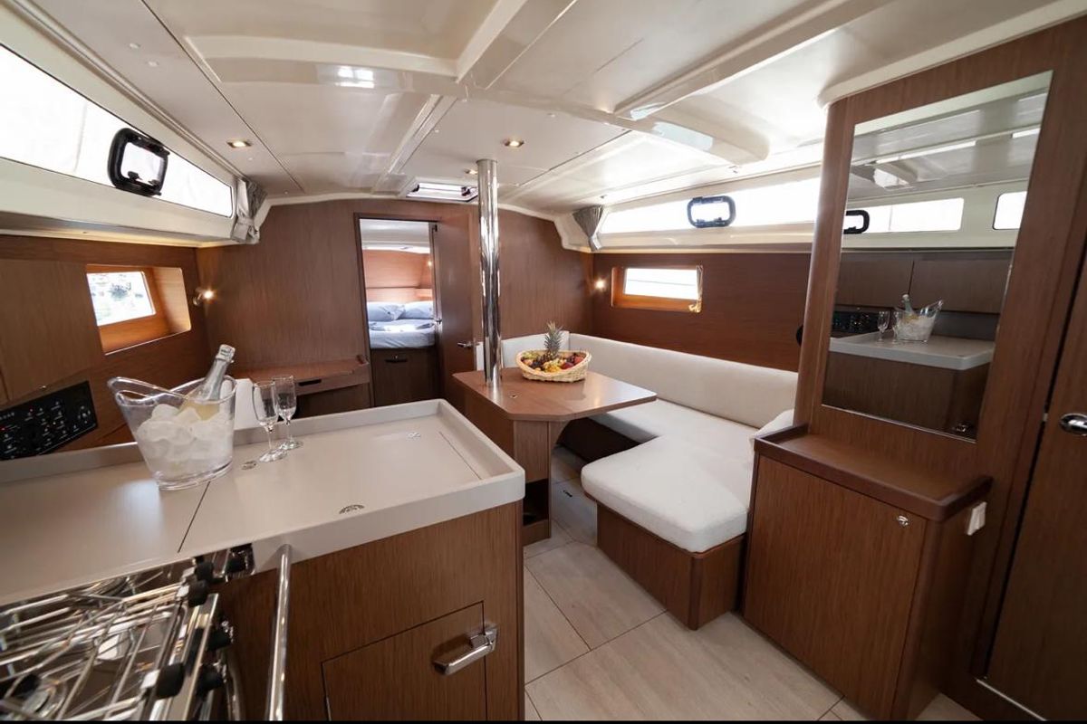 Salon of Sail Orion, a Beneteau Oceanis 41.1 sailboat at Marmaris, Turkey