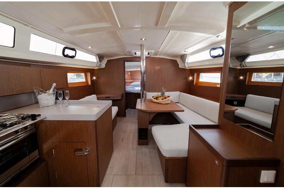 Salon of Sail Orion, a Beneteau Oceanis 41.1 sailboat at Marmaris, Turkey