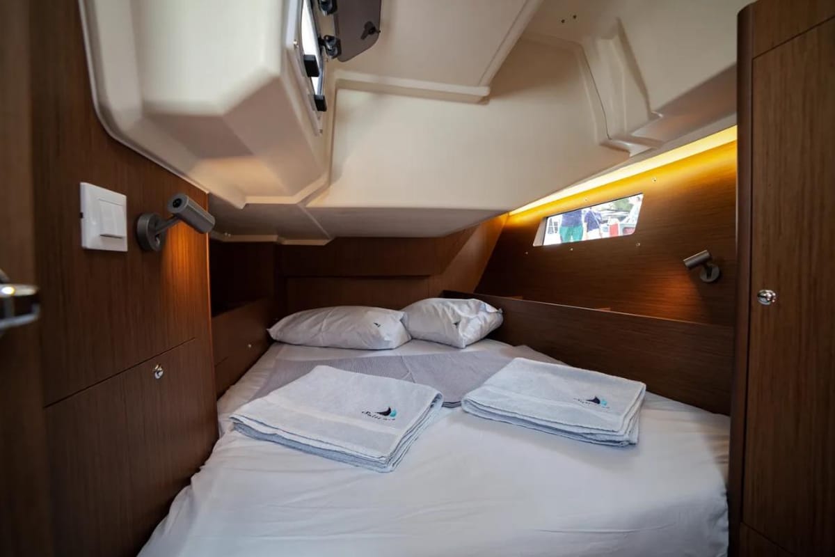 Cabin on Sail Orion, a Beneteau Oceanis 41.1 sailboat at Marmaris, Turkey