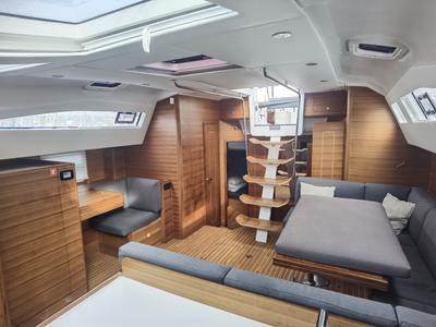 Salon of SkyFall, a Elan Impression 50.1 sailboat at Punat, Croatia