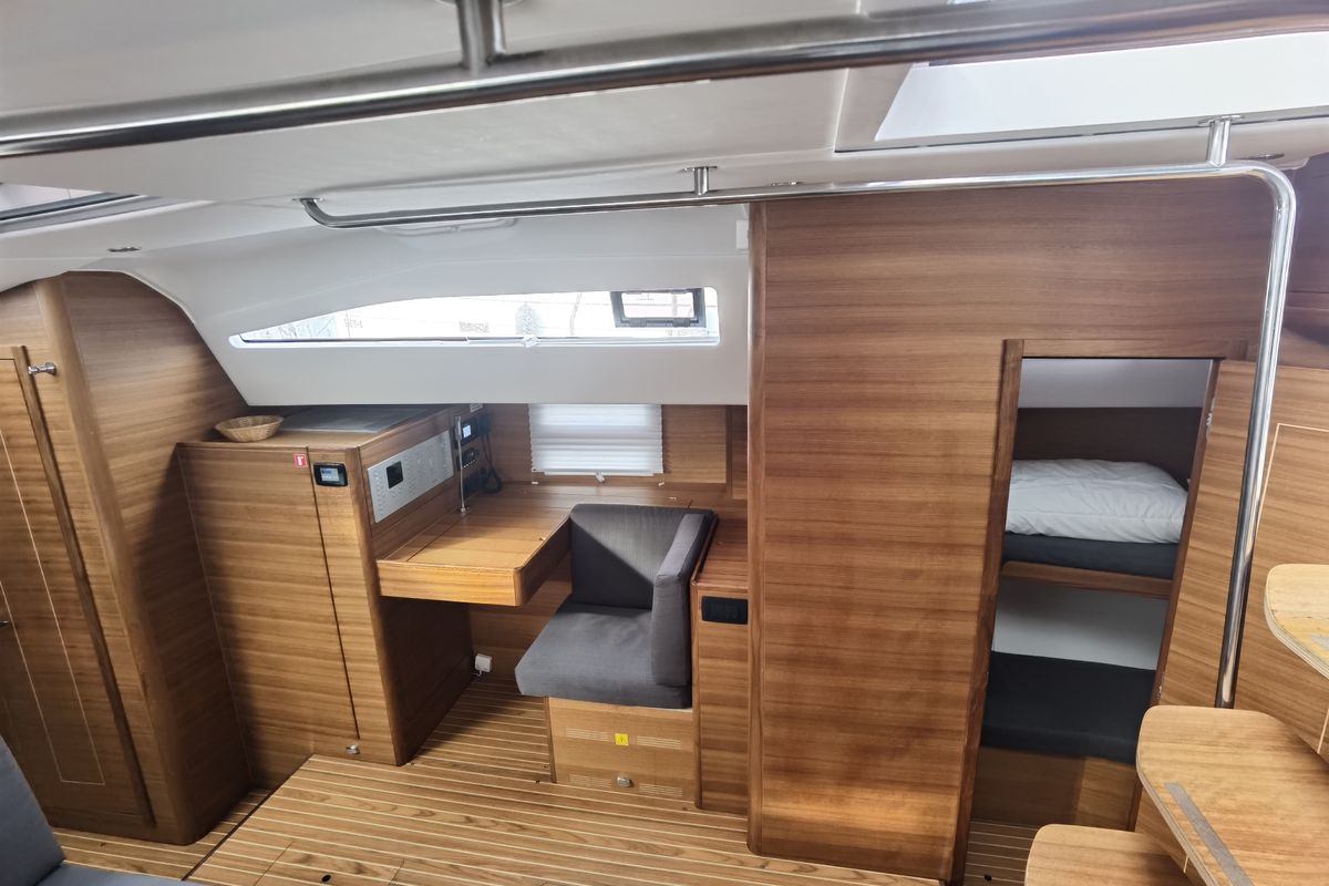 Salon of SkyFall, a Elan Impression 50.1 sailboat at Punat, Croatia