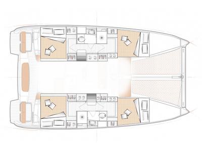 Floor plan of DAY DREAMER V, a Excess 11 catamaran at Radovići, Montenegro