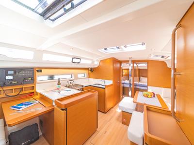 Salon of Mike Charlie, a Jeanneau Sun Odyssey 440 sailboat at Municipal Unit of Lefkada, Greece