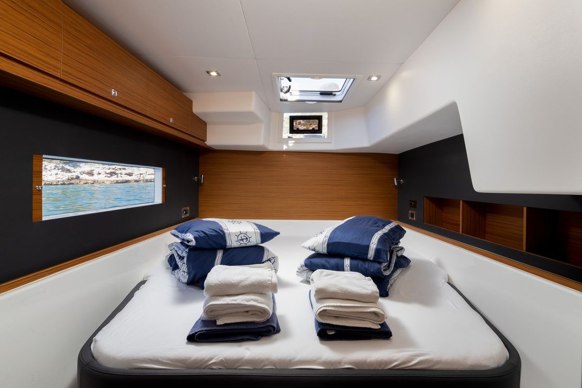 Cabin on Cat, a Dufour 48 Catamaran catamaran at Primošten, Croatia