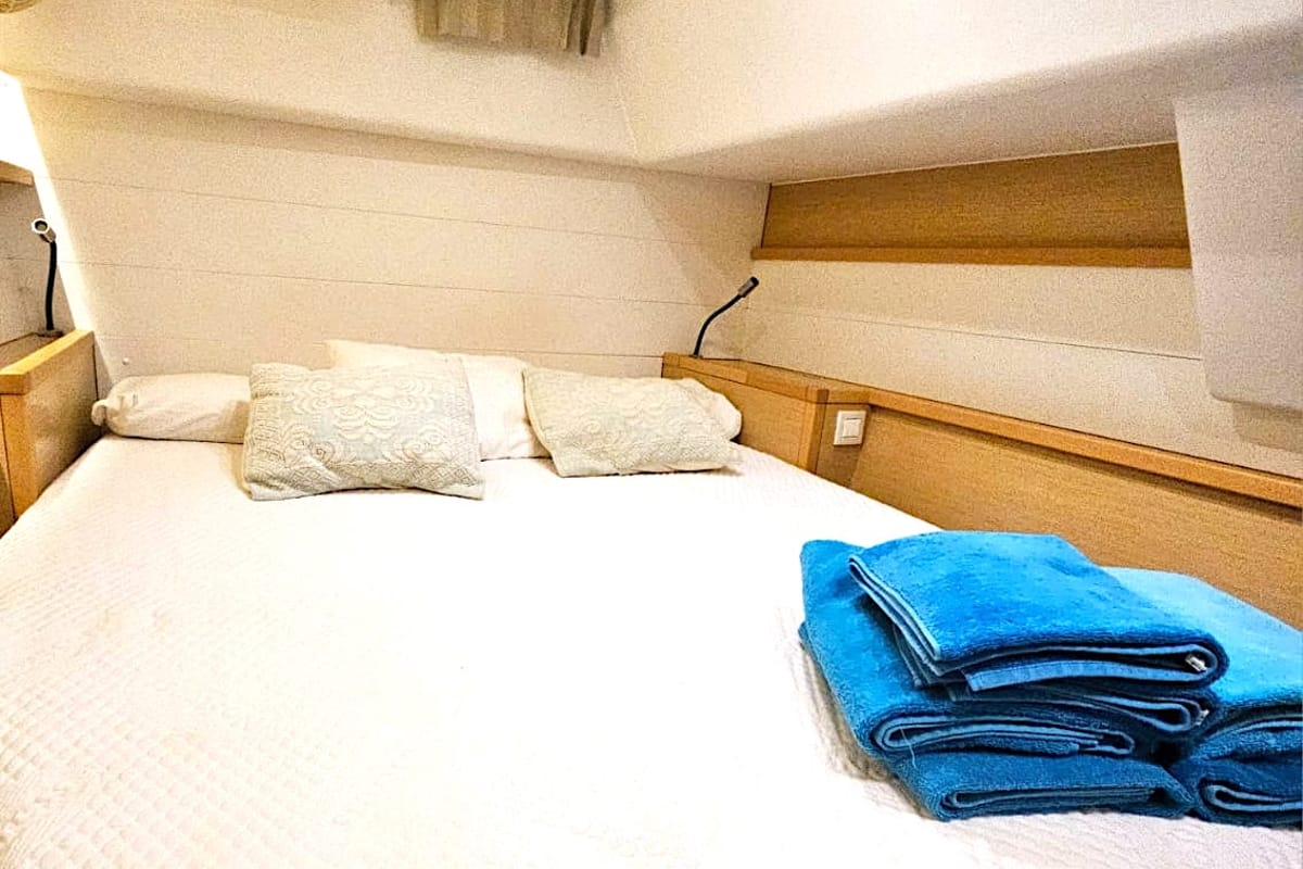 Cabin on Emoseaon, a Lagoon 450 F catamaran at Municipal Unit of Lefkada, Greece