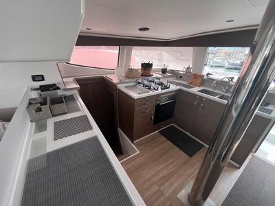 Galley of Blue Diamond, a Bali 4.4 catamaran at Municipal Unit of Lefkada, Greece