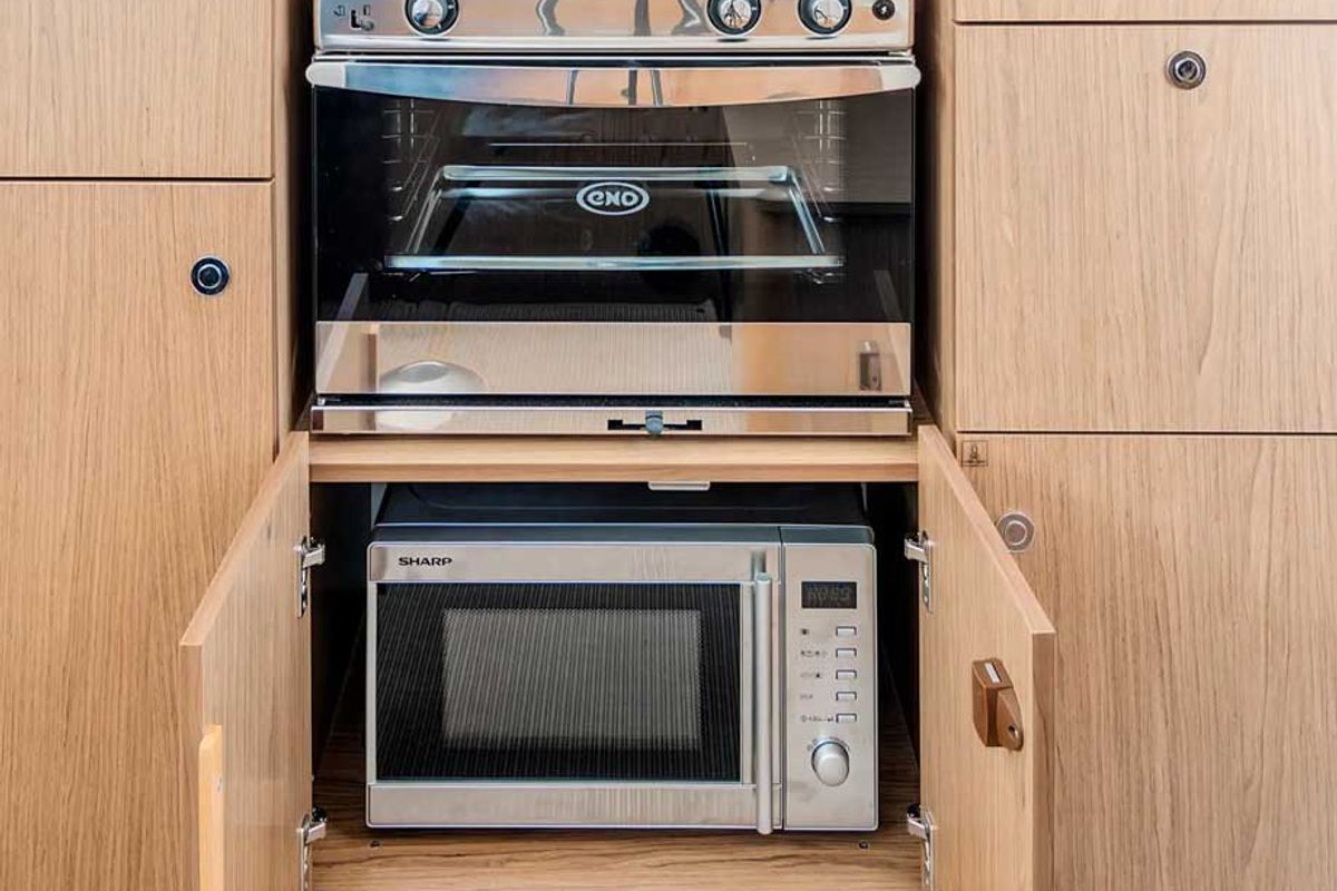 Galley of Antares 32 Fly, a Beneteau Antares 32 motorboat at Grad Trogir, Croatia