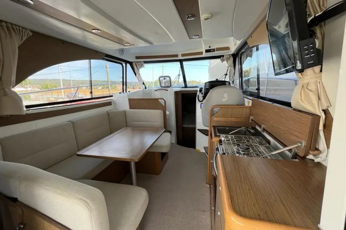 Salon of Antares 32 Fly, a Beneteau Antares 32 motorboat at Grad Trogir, Croatia