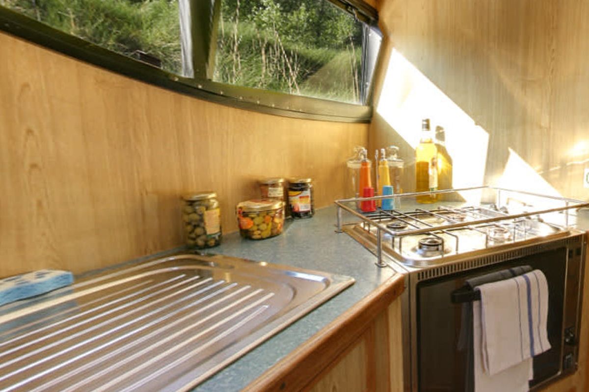 Galley of Caprice, a Cygnet Caprice motorboat at Rheinsberg, Germany