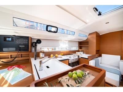 Galley of Filippos II, a Jeanneau Sun Odyssey 380 sailboat at Kos, Greece