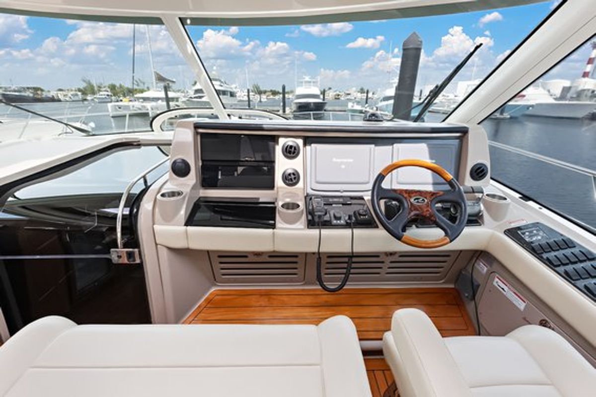 Cockpit of Parr T On, a Sea Ray Boats Sea Ray 60 Sundancer motorboat at Stock Island, United States