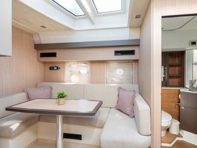 Salon of Principote, a Cranchi M44 HT motorboat at Grad Kaštela, Croatia