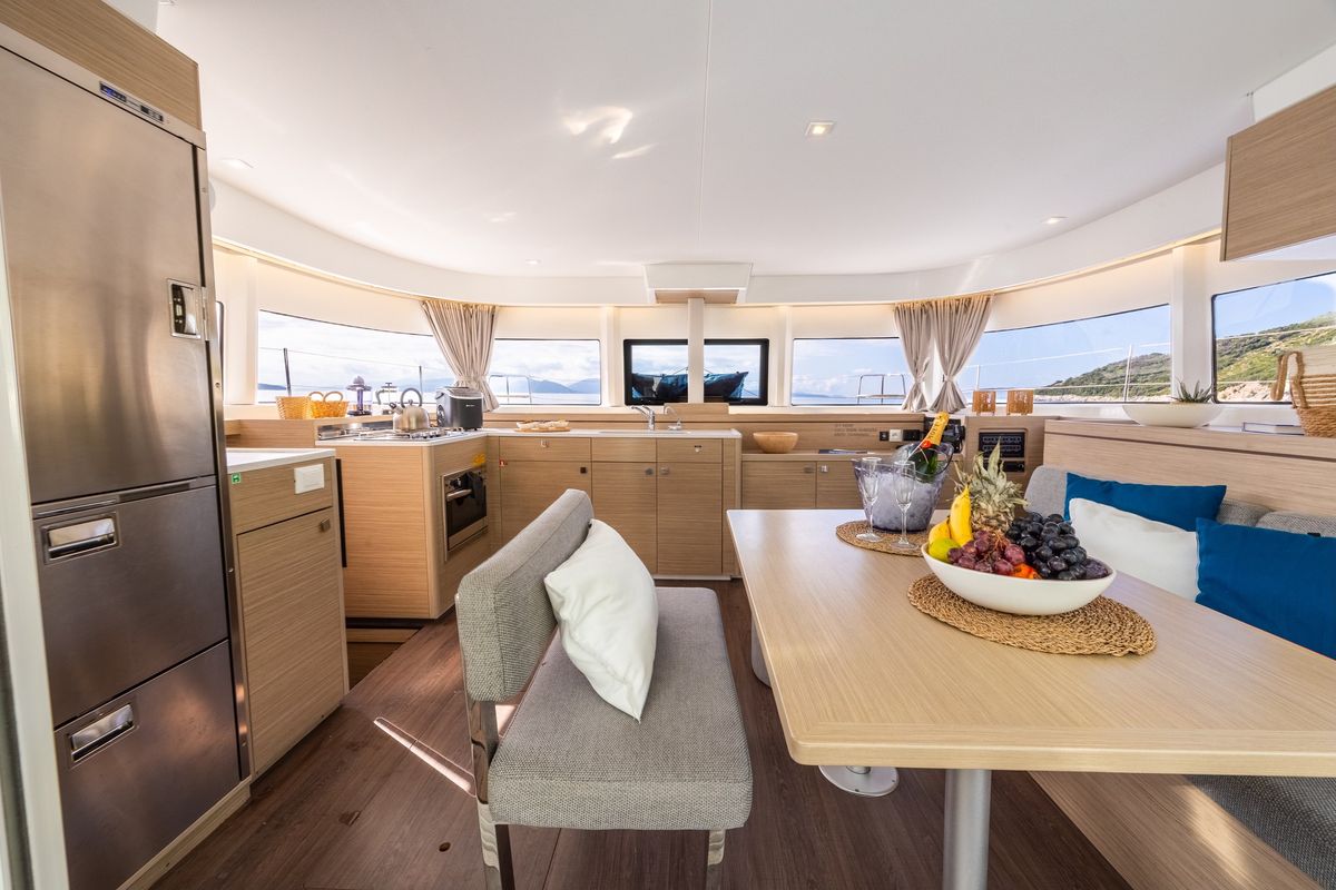 Galley of NEMI, a Lagoon 43 catamaran at Municipal Unit of Lefkada, Greece