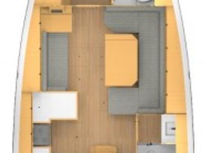 Floor plan of 7 Iles, a Bavaria C42 sailboat at Marseille, France