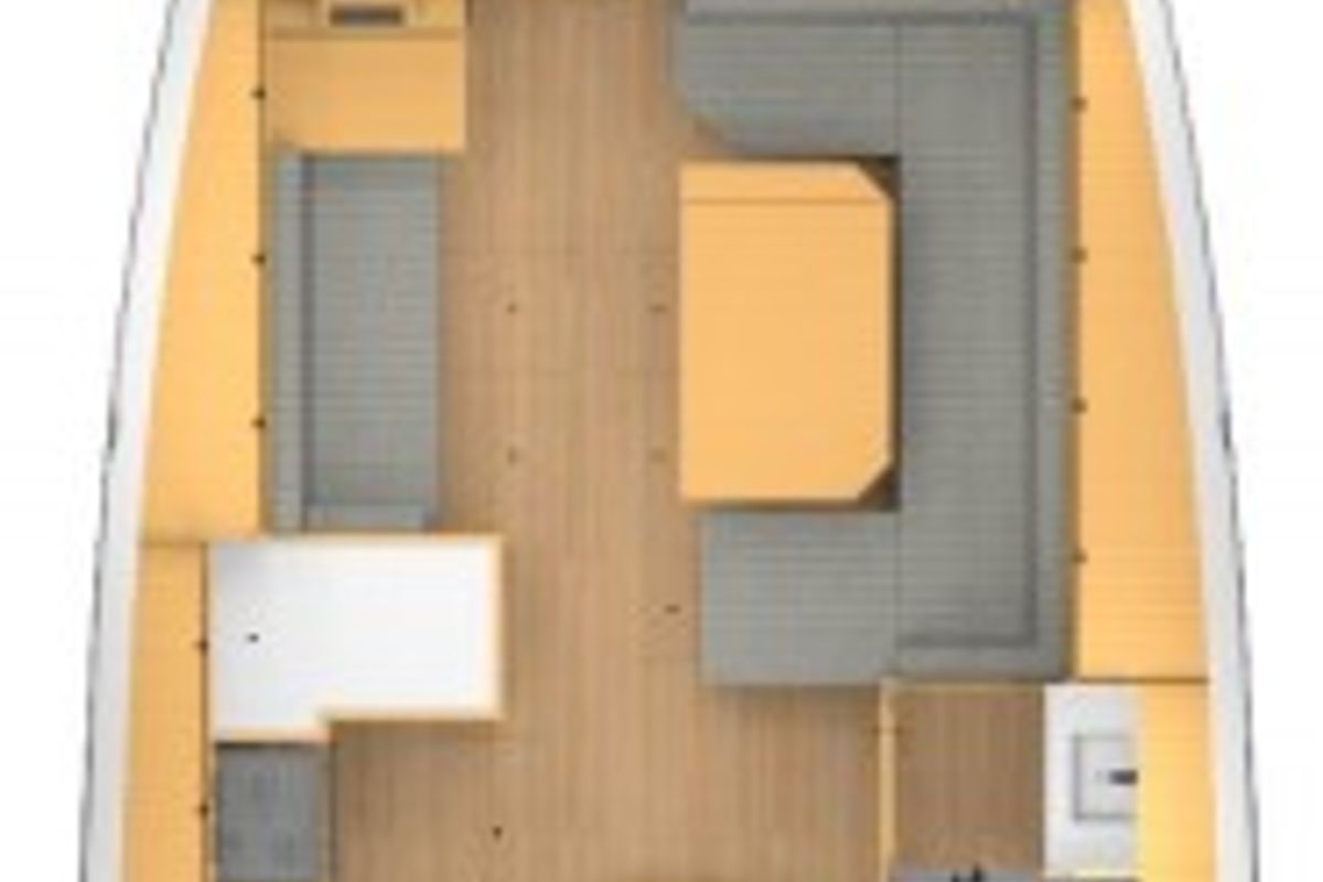 Floor plan of 7 Iles, a Bavaria C42 sailboat at Marseille, France