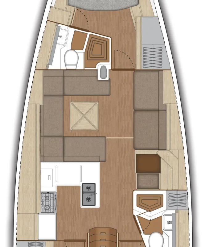 Floor plan of Penelope, a X-Yachts XC 47 sailboat at Lavreotiki Municipal Unit, Greece