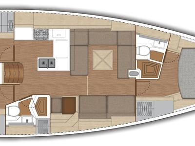 Floor plan of Penelope, a X-Yachts XC 47 sailboat at Lavreotiki Municipal Unit, Greece