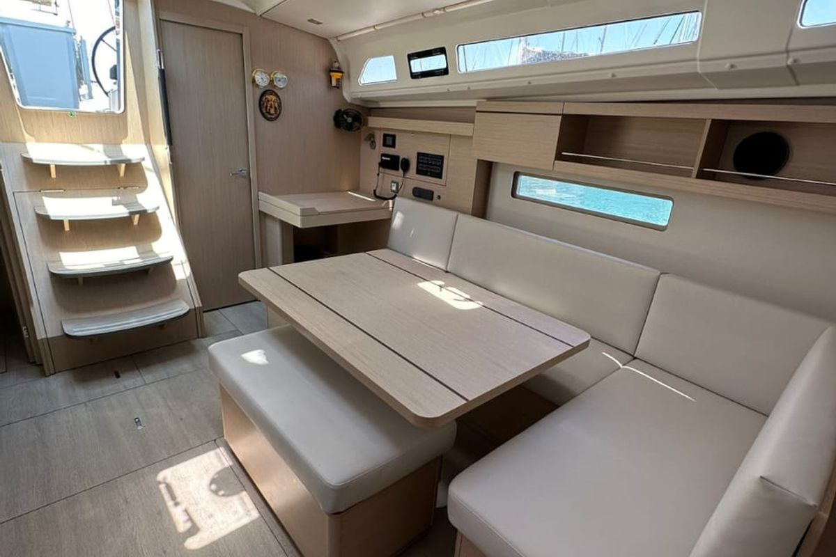 Salon of Monterey, a Beneteau Oceanis 40.1 sailboat at Municipal Unit of Lefkada, Greece