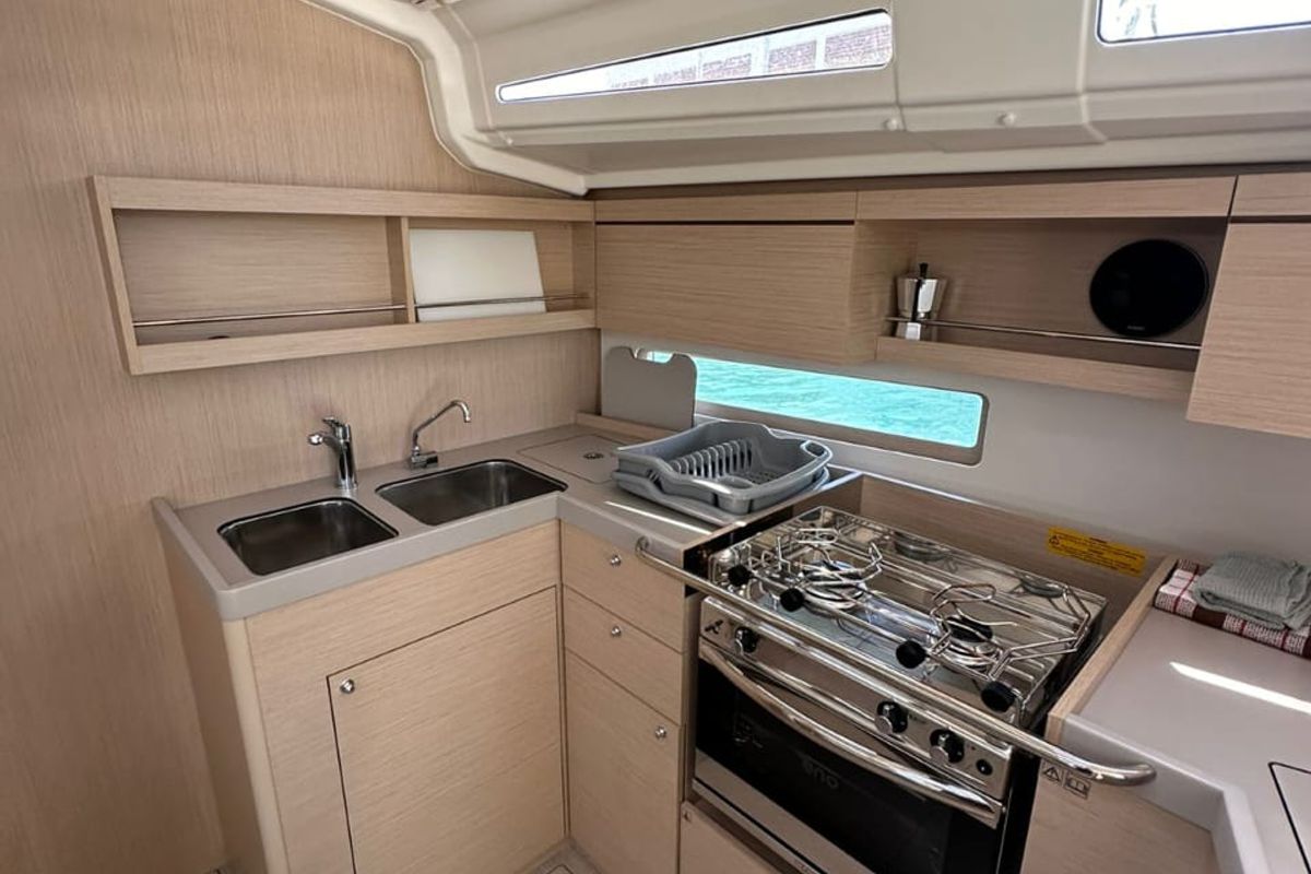 Galley of Monterey, a Beneteau Oceanis 40.1 sailboat at Municipal Unit of Lefkada, Greece