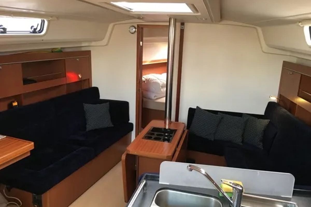 Salon of Milda, a Hanse Yachts Hanse 385 sailboat at Tallinn, Estonia