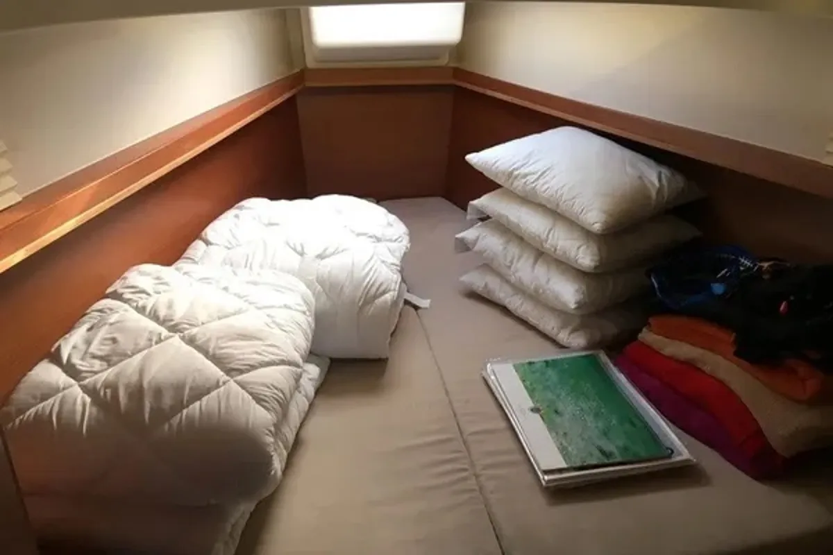 Cabin on Milda, a Hanse Yachts Hanse 385 sailboat at Tallinn, Estonia