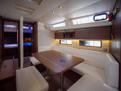 Salon of Layla, a Beneteau Oceanis 46.1 sailboat at Volos Municipality, Greece