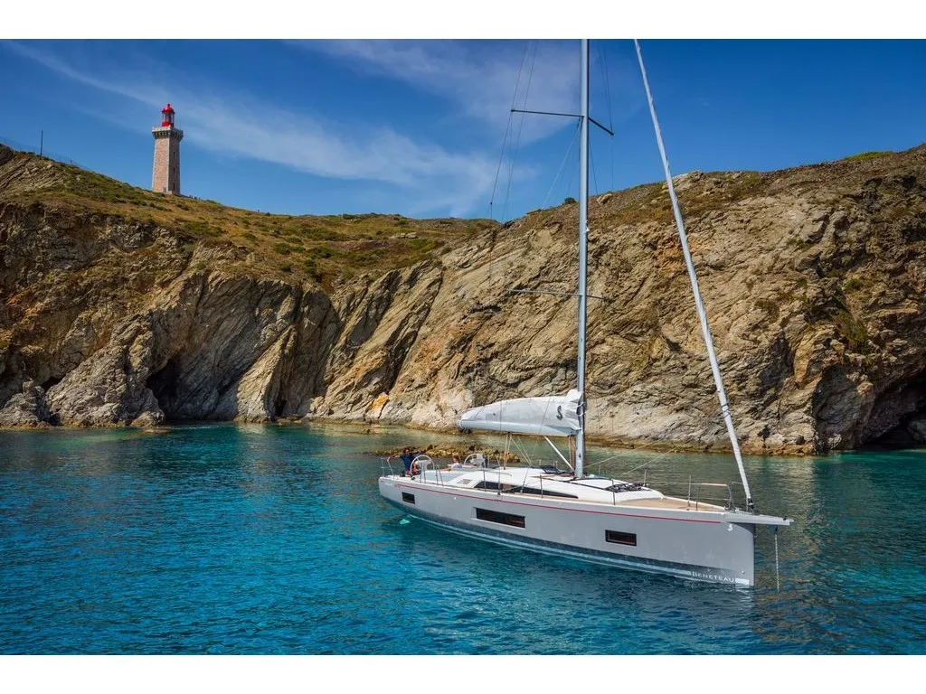 Exterior view of Layla, a Beneteau Oceanis 46.1 sailboat at Volos Municipality, Greece