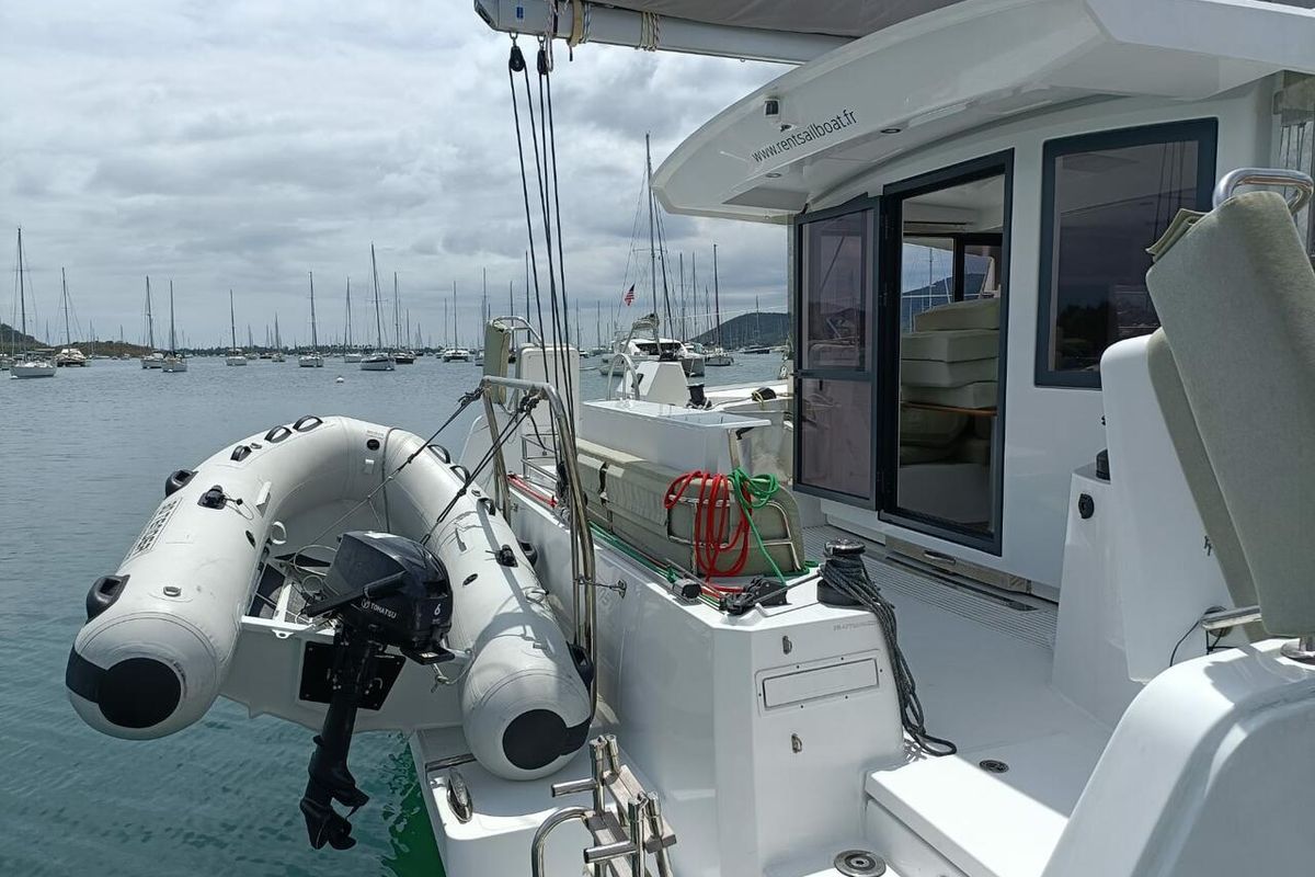 Exterior view of Poucette, a Bali Catsmart catamaran at Le Marin, France