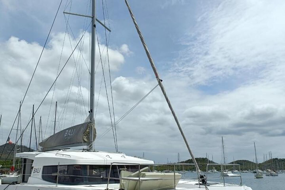 Exterior view of Poucette, a Bali Catsmart catamaran at Le Marin, France